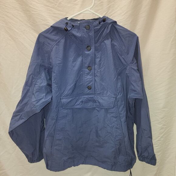 Women’s Vintage Columbia Windbreaker Pullover Purple Jacket Size Medium - Picture 1 of 15